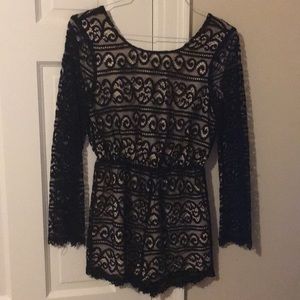 Black lace romper, size small